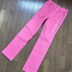 mezzo piano 後ハート型のポケット付きピンク ストレートパンツ135