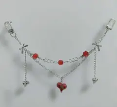 ハンドメイド スクバチャーム 14 バックチャーム y2k 韓国 赤 ハート