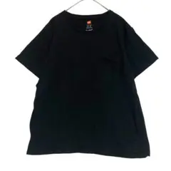 ヘインズ　クルーネックTシャツ　黒　S