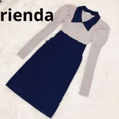 【即発送】rienda バイカラーチェルシーカラー　ニットワンピース　S