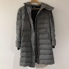 MICHEL KLEIN ミッシェルクラン フード付きチェック柄ダウンジャケット