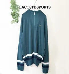 【LACOSTE SPORTS】 薄手 メンズ ハーフジップニットセーター Lのサムネイル