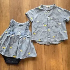 【branshes】兄妹リンクコーデ 70cm90cm レモン刺繍 夏服 美品のサムネイル