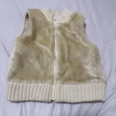 ベージュ ノースリーブジャケット 110