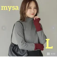 しまむら♡mysa closet 配色袖ハイネックニットトップス　濃赤　L