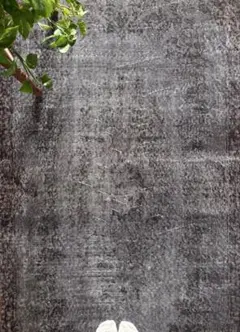 111×207 オーバーダイニュアンスグレー　トルコヴィンテージラグ トルコヴィンテージラグ 207×104 グレー ブラック チョコ オーバーダイ