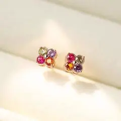 No112 四葉 クローバー ピアス［ピンクゴールド］金属アレルギー対応 高品質