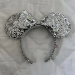 ディズニー ミニー シルバー スパンコール カチューシャ