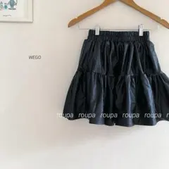 WEGO PUティアードスカート ブラック　w039
