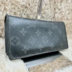 【美品】ルイヴィトン 長財布 二つ折り財布 ブラック モノグラム メンズ
