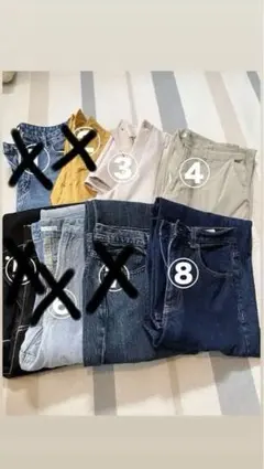 レディースデニムパンツ　長ズボン