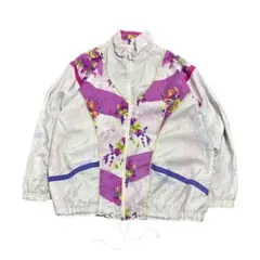 8LA1 総柄　ナイロンジャケット　インポート　M レディース　古着usedのサムネイル