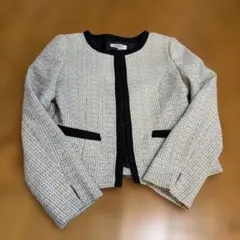 ジャケット　ツイードジャケット ノーカラージャケット 11号