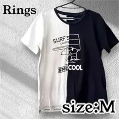 PEANUTS スヌーピー ジョークール バイカラー Tシャツ M 白 黒
