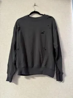 新品未使用‼️JaVaダメージ加工 ブラック 裏起毛スウェット M