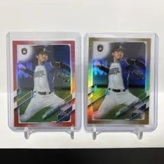 上沢直之 topps 25シリ topps chrome 50シリ 2枚セット