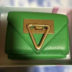 ラ*ム様 BOTTEGA VENETA 三つ折りミニ財布　グリーン　ユニセックス
