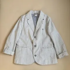 プチバトー　ブルーストライプジャケット　128