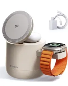 THREEKEY 3in1 MagSafe対応 15W ワイヤレス充電器