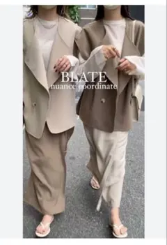 【BLATE 】ニュアンスポンチョベスト モカ色