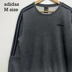 adidas アディダス スウェット M グレー トレーナー 3LINE