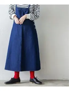 ˹ studio CLIP ˼ エコデニムジャンパースカート　インディゴ