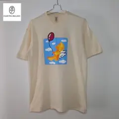 美品 カステルバジャック 天使 クマ VネックTシャツ クリーム S 実寸L相当
