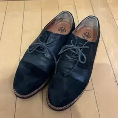vibram 黒 スエード レースアップシューズ
