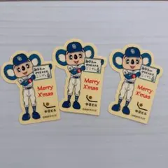 中日ドラゴンズ ドアラ　クリスマスステッカー　3枚セット