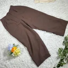 スラックス　『L相当』　ブラウン　薄手　裏地あり　オフィス　カジュアル　シンプル