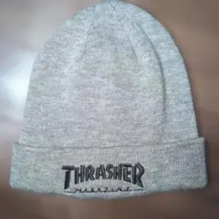 THRASHER MAGAZINE ニット帽 ビーニー グレー