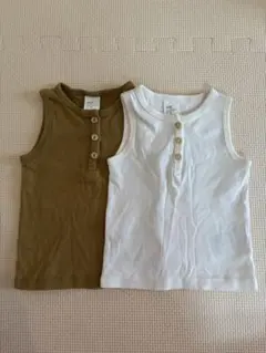 H&M ボタン付きタンクトップ 2枚セット