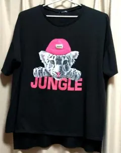 大きいサイズ　半袖Tシャツ ブラック【5L】