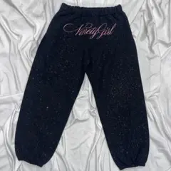 9090 girl Cross Logo glitter Sweat Pants