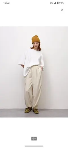 GU　人気ドレープバルーンパンツ　ベージュМ