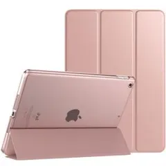 iPad 10.2ケース カバー 半透明 耐衝撃 軽量 落下防止 ローズゴールド