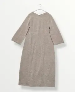 ユニクロU 3Dソフトラムクルーネックニットワンピース ロング L