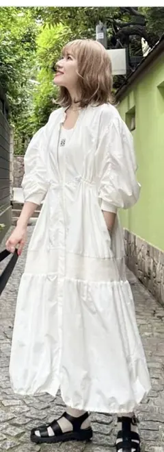 emmi バルーン袖ワンピース　1 ジップアップ