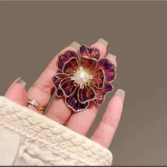 紫ブローチ春大きいレディースセレモニー花かわいい上品大人母コサージュお洒落結婚式