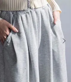 【未使用】LOWRYS FARM カットイージーコクーンパンツ　ラインストーン