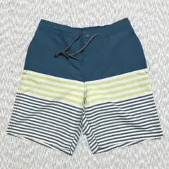 【ユニクロ】ショートパンツ S ボーダー ブルー系