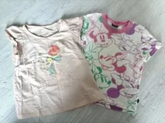 まとめ売り　100 女の子　アリエル　ミニーTシャツ　2枚セット