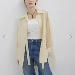 アダムエロペ　セルロースリネンオーバーシャツのサムネイル