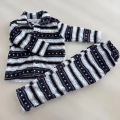 フリース ストライプ柄 長袖パジャマ１１０センチ