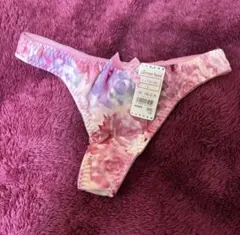 エメフィールショーツTバック花柄ピンクL