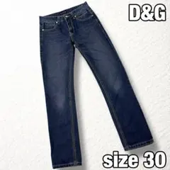 【D&G】金刺繍認証タグ ストレートデニム 金ボタン ネオンステッチ 30インチのサムネイル