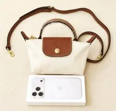 新品 ロンシャン ルプリアージュ エクストラ XS アイボリー×茶色 2WAY