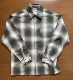 キャルトップ長袖シャツオンブレーチェックCALTOP灰ワークネル