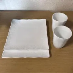 pols potten】ニット柄 マグカップ 2個 角皿 1枚セット - メルカリ