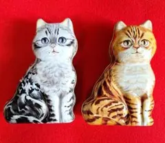 ネコ 小物入れ 2個セット売り 缶　猫